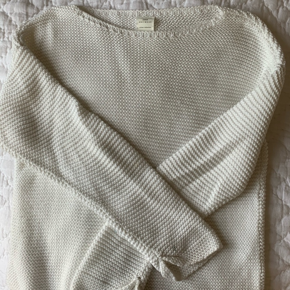 Zara White Knit Sweater